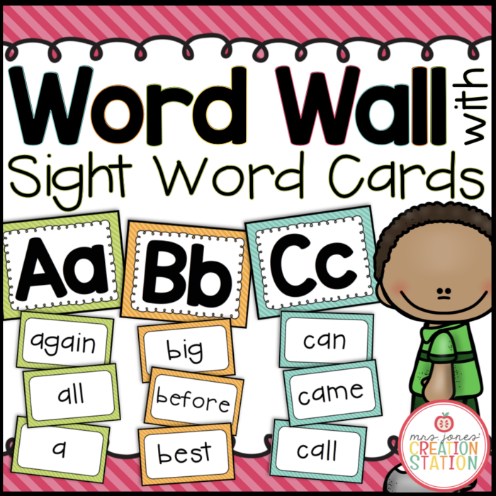 brights word wall cards
